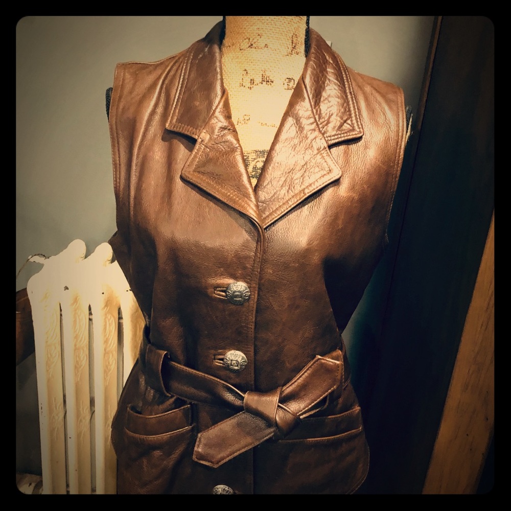Vintage leather vest HisCorp